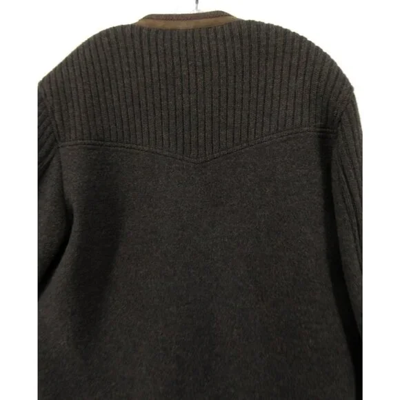 VGT Steinbock Jacket 42 Virgin Wool Leather Loden Austrian Sweater